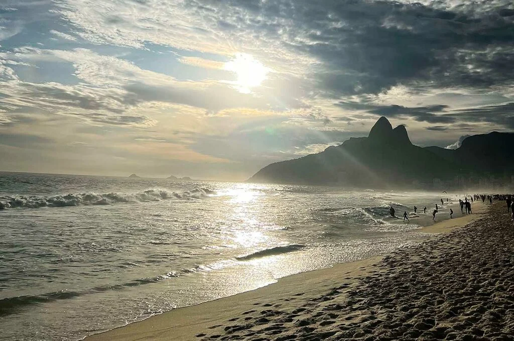 Sunset Ipanema beach and Morro Dois Irmãos Rio de Janeiro RJ