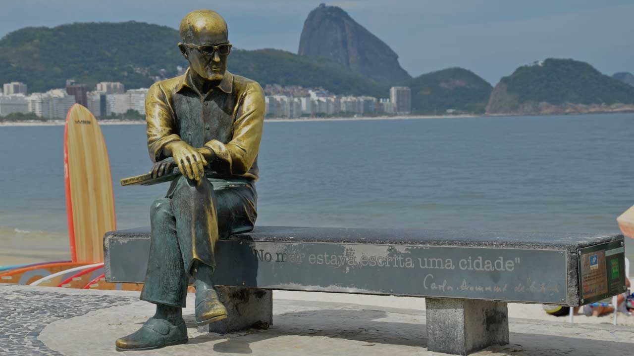 Drummond Statues in Copacabana Rio de Janeiro